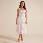 Mid-length Corset Elegant Slit Lace-up Women's Outing Leisure Dress
