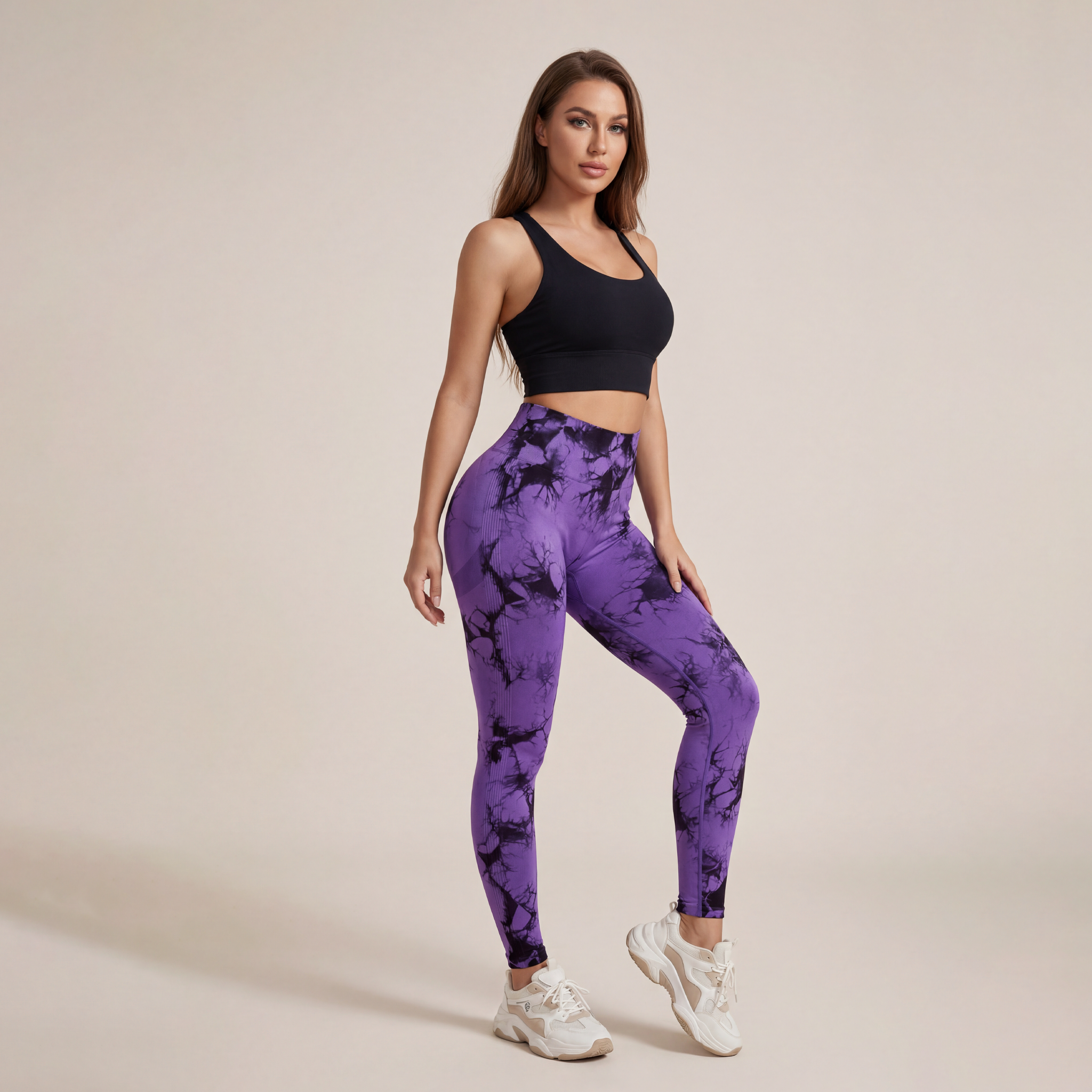Women's Tie Dye High Waist Scrunch Sports Leggings