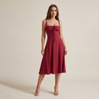 Mid-length Corset Elegant Slit Lace-up Women's Outing Leisure Dress