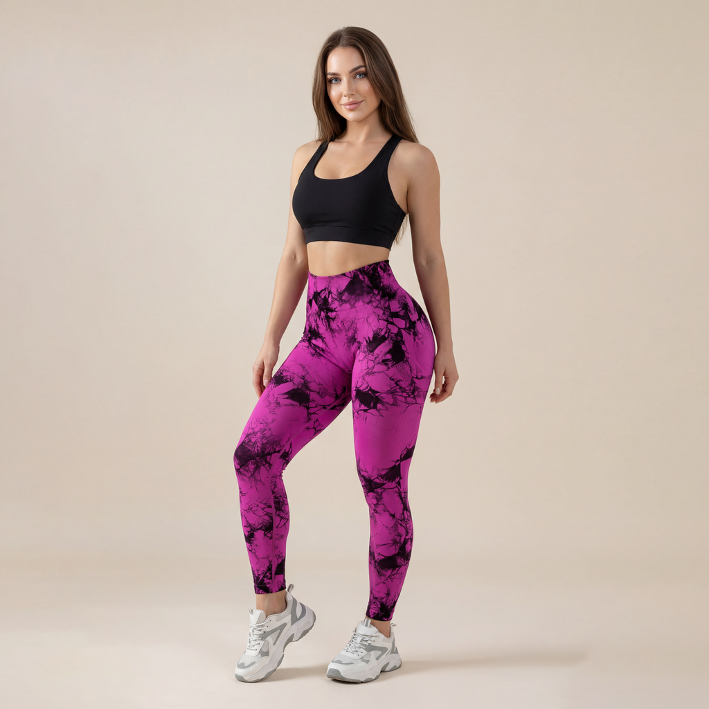 Women's Tie Dye High Waist Scrunch Sports Leggings