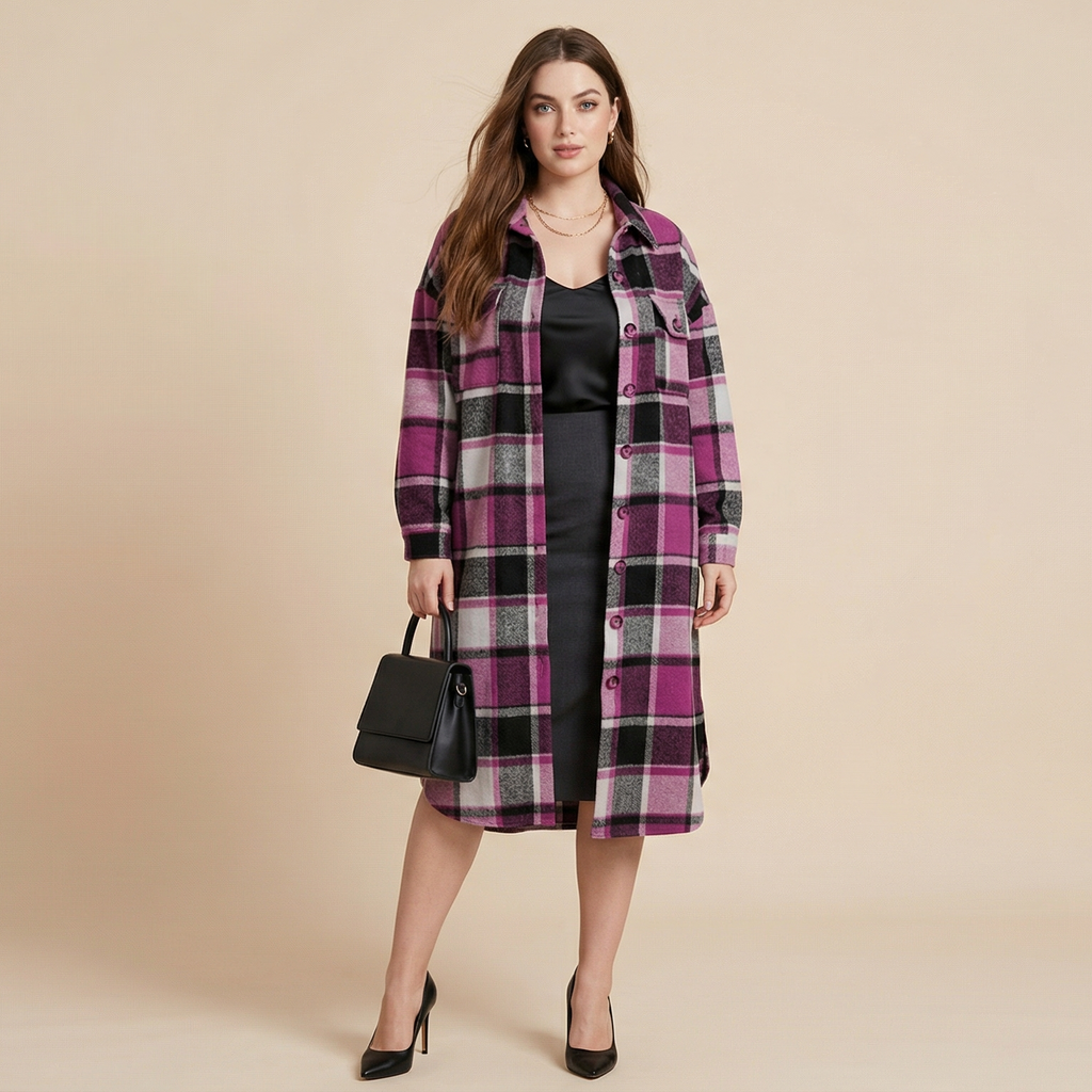 Coat Side Slit Lapel Loose Wool