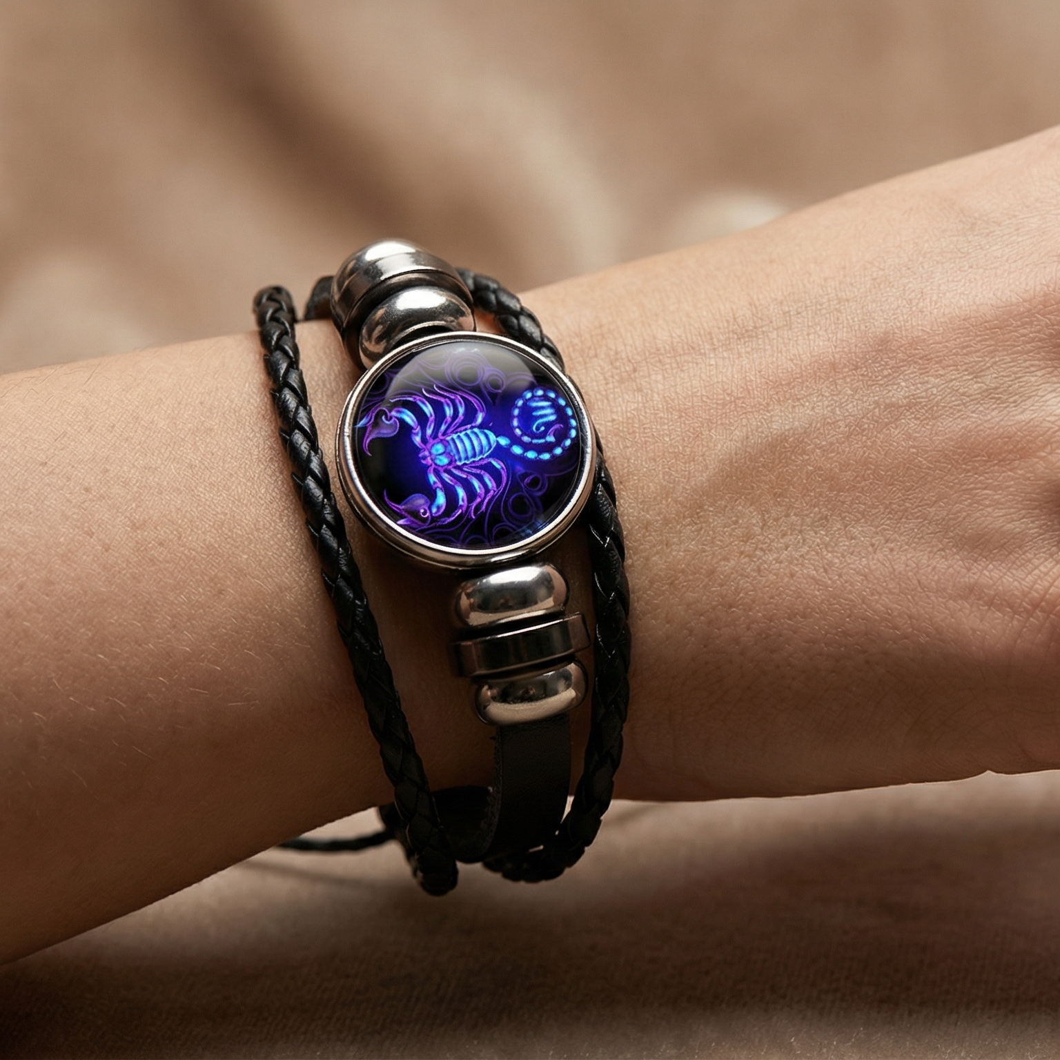 12 Zodiac Constellation Bracelet Luminous Braided Design Bracelet For Men Women Kids