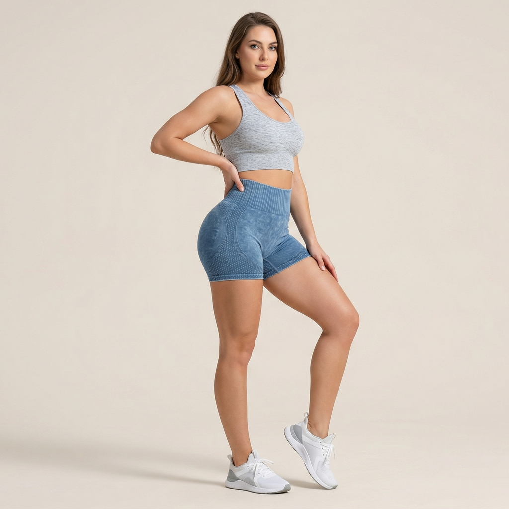 High-waisted Hip-lifting Fitness Pants Solid Color Quick-drying Tight Running Sports Yoga Shorts Women