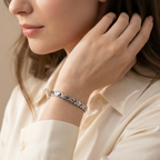 European And American Leaves Women's Titanium Steel Germanium Magnet Health Bracelet