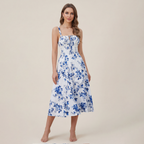 Mid-length Corset Elegant Slit Lace-up Women's Outing Leisure Dress