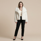 Winter Plush Coat Fashion Warm Thicken Fluffy Lapel Jacket Outwear Casual Long Sleeve Tops Womens Clothing