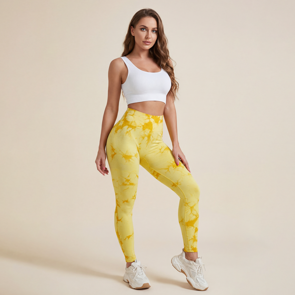 Women's Tie Dye High Waist Scrunch Sports Leggings
