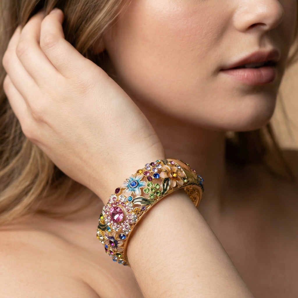 Womens Diamond-encrusted Full-circle Bracelet