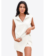 Women’s Summer 2 Piece Skirt Set – Sleeveless Half Zip Tennis Outfit