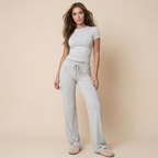 Casual Suit Short Sleeve Top And Trousers Homewear