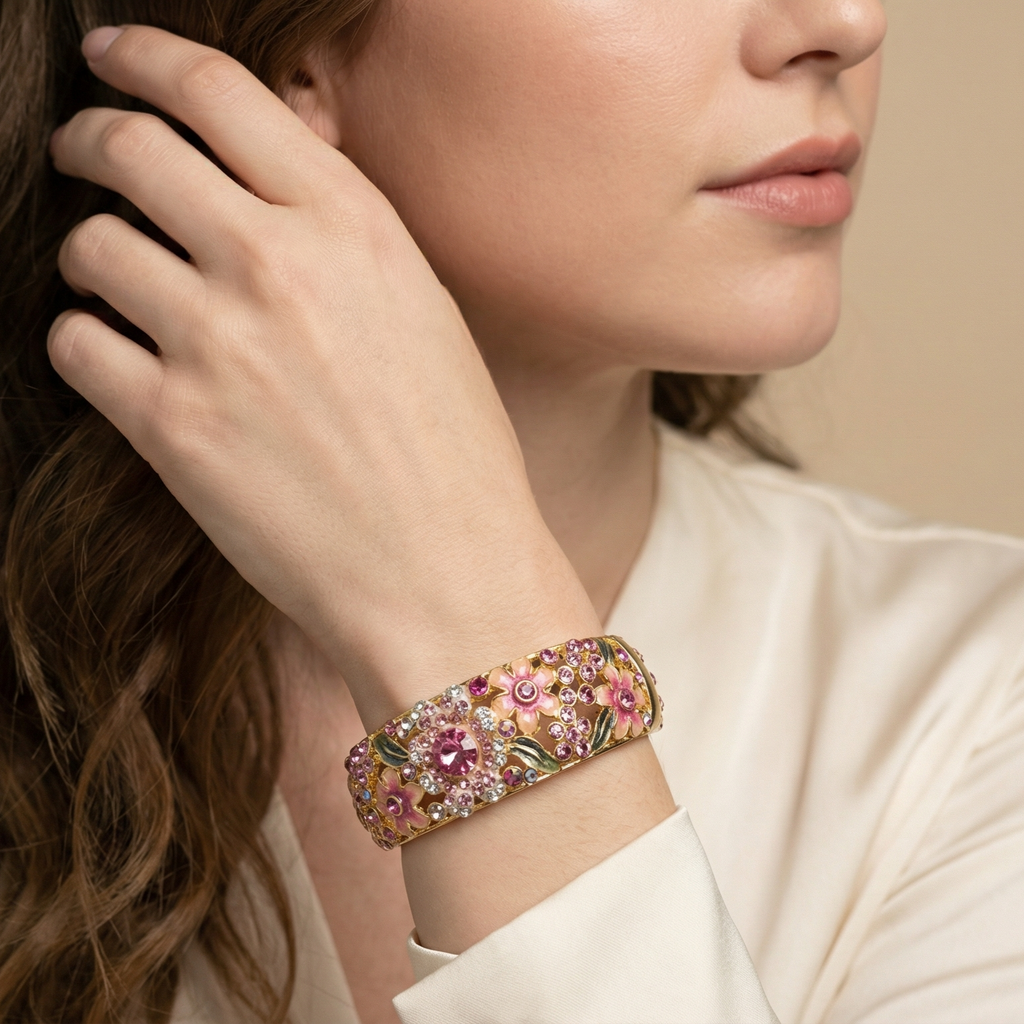 Womens Diamond-encrusted Full-circle Bracelet