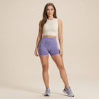 High-waisted Hip-lifting Fitness Pants Solid Color Quick-drying Tight Running Sports Yoga Shorts Women